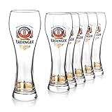 Original ERDINGER Weizenbierglas 0,5 l Set - 6 Weizenbiergläser 0,5 l - Ideale Weissbiergläser - ERDINGER Gläser als tolles Bier Geschenk