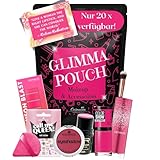 COSMEZIA GLIMMA POUCH – Wundertüte Makeup Limited Edition Beauty Set | 8x Make-up & Accessoires in Pink | Surprise Bag Make Up Markenprodukte – Ideal als Geschenk für Frauen & Mädchen