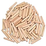 Holzdübel 100 Köper 6mm x 40mm Riffelholzdübel Verbindung Hölzern Unsichtbarer Stecker Dübel aus Buche für Tischler und Amateure DIY Möbel