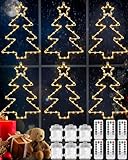 VIHOSE Weihnachts-Fensterlichter, 45 LEDs, batteriebetrieben, 8 Beleuchtungsmodi mit Fernbedienungen, für drinnen und draußen, Hängeleuchten für Zuhause, Weihnachten, Urlaub, Party, Garten, Veranda,