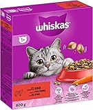 Whiskas Adult 1+ Trockenfutter Rind, 5x800g (5 Packungen) - Katzentrockenfutter für erwachsene Katzen - unterschiedliche Produktverpackungen erhältlich