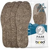 biped 2 Paar Filz Einlegesohlen aus reiner Wolle - Wärmende Schuheinlagen aus natürlichem Filz für ein angenehmes Klima im Schuh z2754(40-41)