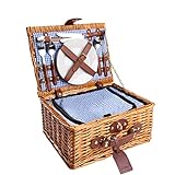 eGenuss Handgefertigtes Picknickkorb für 2 Personen mit...