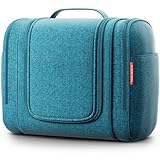 VanLindson Kulturbeutel XXL, 9 Liter Stauraum, 3-in-1 Kulturtasche zum Aufhängen für Damen, Herren und Kinder, Kosmetiktasche für Reise, Waschtasche, Waschbeutel, Wasserabweisend, Türkis