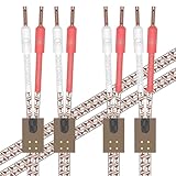 Viborg Ein Paar VS903 Premium-Lautsprecherkabel (gedrehtes massives, flaches Kupfer), 17 AWG (1,0 mm²), dynamische Lautsprecherkabel mit VB401 reinem Kupfer-Bananenstecker für Heimkino (2,5 m)