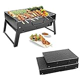 BBQ-Grill, tragbarer Barbecue-Grill für 1–6 Personen, kleine Größen, Holzkohlegrill, Schreibtisch, Tischplatte, Outdoor, Camping, Picknicks, Gartenparty-Grill,