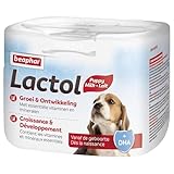 Beaphar - LACTOL - Säuglingsmilch für Welpen - Angereichert mit DHA - Hochwertige Proteinquelle - Für Nicht entwöhnte, trächtige oder stillende Hündinnen und ältere oder kranke Hunde - 250g