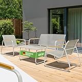 Blumtal Gartenmöbel Set 4er - Balkonmöbel Set für 4...