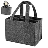 Flaschentasche 6 Flaschen, Flaschentasche Filz, Flaschen Tasche, Getränketasche, Filztasche mit Fächern für Flaschen, Filz Flaschenträger Filztasche für Bierflaschen Weinflasche Getränketasche