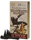 KNOX Räucherkerzen - Duft: Tabak Virginia - Menge: 24 Stück - Brenndauer: ca. 10-15 min - Made in Germany