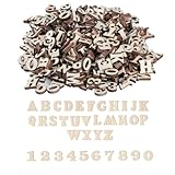 400 Stück 15mm Kleine Holzbuchstaben zum Basteln und Holzzahlen: 200 STK Holz Buchstaben(A-Z) & 200 Holz Zahlen(0-9), für DIY Handwerk Home Hochzeit Party Dekoration