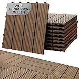 STREND PRO WPC Terrassendielen 9 Stck x 30cm x 30cm | Braun Balkon Boden | Terrassenfliesen | Terassenplatten Außenbereich | WPC Fliesen | Klickfliesen mit Holzoptik | Kunststoff Dielen