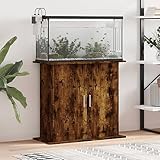 Homgoday Aquariumständer Aquarium Unterschrank Aquarium Tisch Aquarien Schrank Aquarienunterschrank Terrarium Schrank Räuchereiche 81x36x73 cm Holzwerkstoff