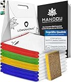 LÖWENKÖNIG® MANDOU EDT. 9x 100% Bambus Putztücher [23x18cm] Perfekt für Hochglanz-Küchen, Bad, Haushalt, Küche - Mehrzweck-Reinigungstücher - Küchentücher, Putzlappen, Allzweck-Tuch, Mehrlagige Lappen