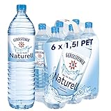 Gerolsteiner Naturell / Natürliches Mineralwasser ohne Kohlensäure / Geeignet für eine natriumarme Ernährung / 6 x 1,5 L PET Einweg Flaschen