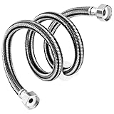 150cm Anschlussschlauch Armatur, Panzerschlauch 1/2 zoll, 304 Edelstahl Flexschlauch, Wasserhahn Schlauch Verlängerung, Flexschlauch Verlängerung, für Wasserhahn Eckventil Waschtisch Küchenarmatur Bad