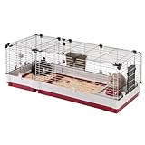 FERPLAST - Meerschweinchen Käfig - Hasenkäfig - Kaninchenkäfig - Häuschen und Zubehör Inklusive - Viel Platz für Kaninchen - Öffnenden & Modular 142 x 60 x h 50 cm - Krolik, 140