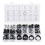 225 Stücke O Ring Sortiment, Ø 3-22 mm – Dichtungsringe Set NBR Gummidichtung, O-Ringe, Dichtungen für Sanitär, Wasserhahn, Dichtringe Gummi, O-Ring Set, Gummiringe verschiedene Größen