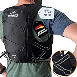 zeitgeist OUTDOOR® Laufweste Damen und Herren 4L | optimale Passform | atmungsaktiv | ultraleichter Laufrucksack 230gr Trinkrucksack Laufen Fahrradrucksack Trailrunning Rucksack - (M/L, schwarz)