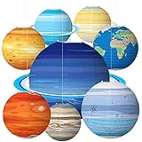 8 PCs Planeten Papier Laternen Solarsystem Planeten Laternen Raum Themenpapier Laternen für Weltraum Themen Geburtstagsfeier Dekorationen Solarsystem Hängende Dekorationen Kinderzimmerdekorationen(A)