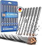STONE REEF Betonbohrer Set Profi - [7-teilig inkl. Bohrerkassette] - SDS Plus Bohrer Set Ø 5mm, 6mm, 8mm, 10mm, 12mm x 160mm
