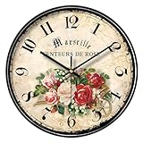 NUOVO 12 Zoll Garten Wanduhr Bunte Blumen Uhr Shabby Chic Floral Wanduhren Vintage Elegante Stille Uhr für Wohnzimmer Schlafzimmer Home Küche Dekor
