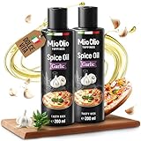 MioOlio Knoblauchöl 2x 200 ml – aromatisiertes Öl mit intensivem Knoblauch-Aroma – ideal zum Kochen, Braten, Grillen & Verfeinern – praktischer Dosierer – für Pasta, Pizza, Fleisch, Gemüse & Salat