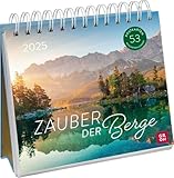 Postkartenkalender 2025: Zauber der Berge: Wochenkalender zum Aufstellen, Tischkalender mit Spiralbindung und 53 Postkarten zum Heraustrennen