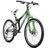 Bergsteiger Montreal 20, 24 Zoll Kinderfahrrad, geeignet für 6,7, 8, 9, 10, 11, 12, 13 Jahre, Shimano 18 Gang-Schaltung, Mountainbike mit Vollfederung, Jungen-Fahrrad, Mädchen-Fahrrad