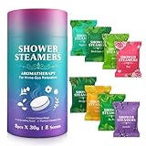 Original Duschbomben Set, 8 Stück mit 8 Düften, Shower Steamers Aromatherapy, | mit ätherischen Ölen, Ein Muss für Freizeit und Entspannung, ideal als Geburtstagsgeschenk für Mutter oder frauen