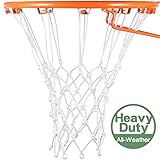 Syhood Basketballkorb Netz für jedes Wetter, passend für Standard Indoor oder Outdoor Basketballkorb, 12 Schlaufen (5 Knoten, weiÃŸ)