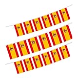 Spanien Flagge 40 Stück Spanien Flagge Girlande Spanien 11,4M, Spanien Wimpel, Nationalflagge Europaflaggen 14 x 21 cm für Garten Bar Dekorationen