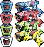 Laser Tag, Lasertag Set Spielzeug Pistole für Kinder und Erwachsene, 4er-Set Multifunktion Laser Tag Sets mit Sprühfunktion und LED-Bildschirm, Spaß Spielzeug Geschenk für Kinder 8-12+ Jungen Mädchen