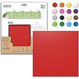 BIOBUDDI Grundplatte Bauplatte Rot Rosenrot 32 x 32 Noppen (25x25cm), 100% kompatibel mit Lego & duplo, klimaneutral hergestellt in EU (Niederlande), 97% Bioplastik, BB-0095