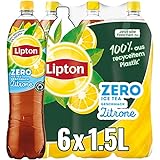 LIPTON ICE TEA (6 x 1.5 l), Zero Lemon, Zuckerfreier Eistee mit Zitronen Geschmack, EINWEG, 1.5 l (6er Pack)