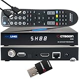 OCTAGON SX88 4K UHD S2+IP H.265 HEVC Set-Top Box - Sat & Smart IPTV Receiver, Kartenleser, Media Server, DLNA, YouTube, Web-Radio, App iOS & Android App, gratis EasyMouse HDMI-Kabel + 300 Mbit/s WLAN