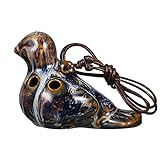 Generic Okarina 6 Löcher in Vogelform, Instrument Okarina mit Halsband für Anfänger aus Keramik Okarina