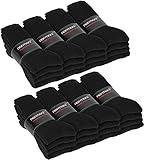 normani 8, 16, 24 oder 32 Paar Sport- und Freizeitsocken für jeden Tag. Klassische Tennissocken Farbe Schwarz - 16 Paar Größe 43/46
