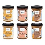 NABIO | 6er Box Süße Aufstriche I Je 2x Zimtschnekc, Brownie Haselnuss und Salted Caramel I vegan und ohne Palmöl I (6 x 175g)