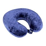 Schramm Rocco e.K. Nackenkissen praktischem Druckknopf 3 Farben Reisekissen Nackenhörnchen orthopädisches Nackenstützkissen Memory-Schaum Travel Neck Pillow, Farbe:dunkelblau