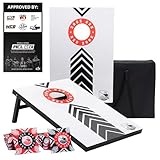 Offizielles Cornhole Set 90x60 - Red Zone - 2 Bretter - 2x4 Taschen (90x60 MDF RED Zone)