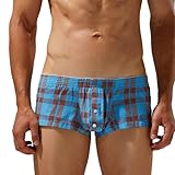Herren Unterhosen Boxershorts, Leicht Unterwäsche Herren Sexy Trunks Kurz Herrenunterhosen Stylisch Casual Boxer Briefs Stretch Underwear Cotton Schlüpfer Push Up Unterhosen- Herren Retroshorts