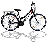 Talson 26 Zoll Damenrad Shimano 21Gang 26' Damen Fahrrad Black mit Beleuchtung nach STVZO