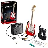 LEGO Ideas Fender Stratocaster, DIY-Gitarren-Kit, Modell-Musikinstrument für Jugendliche und Erwachsene mit 65 Princeton Reverb Verstärker und Gitarren-Zubehör, ideal als Vatertagsgeschenk 21329