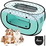 WolfWise Welpenlaufstall, Tragbarer Welpenauslauf 70 x 40 x 40 cm, Tierlaufstall für Wohnung, Laufstall für Hunde, Katzen, Welpen, im Innen- und Außenbereich, Katzengehege Outdoor Katzenzelt, Grün