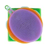 Silikon Schwamm 3er Set | Spülschwamm waschbar 3 Farben | Kitchen Sponge Silikon 3 St. | Spülschwamm silikon | Silikonschwamm Küche (4tlg Silikon Schwamm Set)
