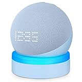 Dot 5. Generation Tischständer, ZUOLACO Ständer Halterung für Echo Dot 5. und 4. Gen, Tischhalterung mit Lichtleiter, Dot 5 Zubehör mit eingebautem Kabelmanagement, Graublau