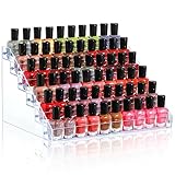 Nagellack Regal Acryl, Transparente 6 Schichten Nagellack Display Ständer, Nagellack Organizer Regal bis 70 Standard Flaschen, Acryl Nagellack Halter für ätherische Öle von Parfüm（21.5 * 26.5 * 31cm）