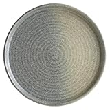 Bonna Hornfels Ripple Speiseteller 28 cm – 6er Set | Porzellan Grau | Flache Teller für Alltag, Anlässe & Gastronomie | Spülmaschinen- & Mikrowellengeeignet | HNRRPL28DZ