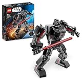 LEGO Star Wars Darth Vader Mech, baubares Actionfiguren-Modell mit Gelenkteilen, Minifiguren-Cockpit und großem roten Lichtschwert, Sammel-Spielzeug für Kinder, Jungen, Mädchen ab 6 Jahren 75368